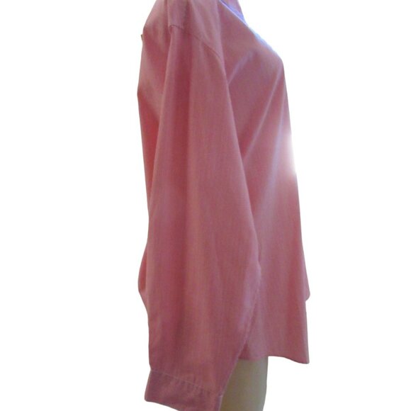 Vintage Las Olas Button Down Shirt w Christmas Theme in Pink & White, SZ Large - Picture 4 of 8